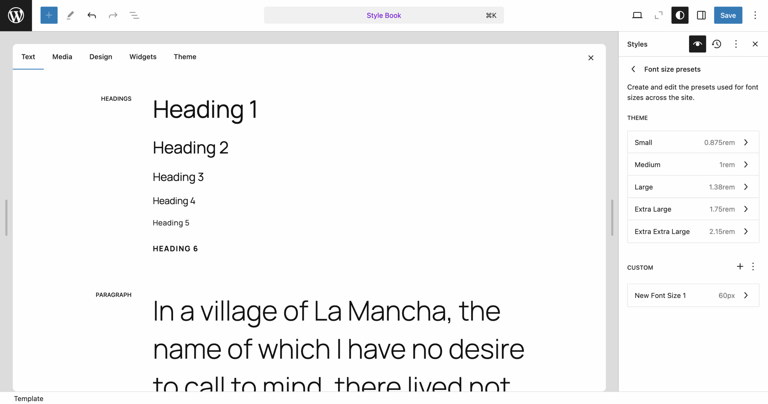 Responsive Font sizes in wordpress block editor